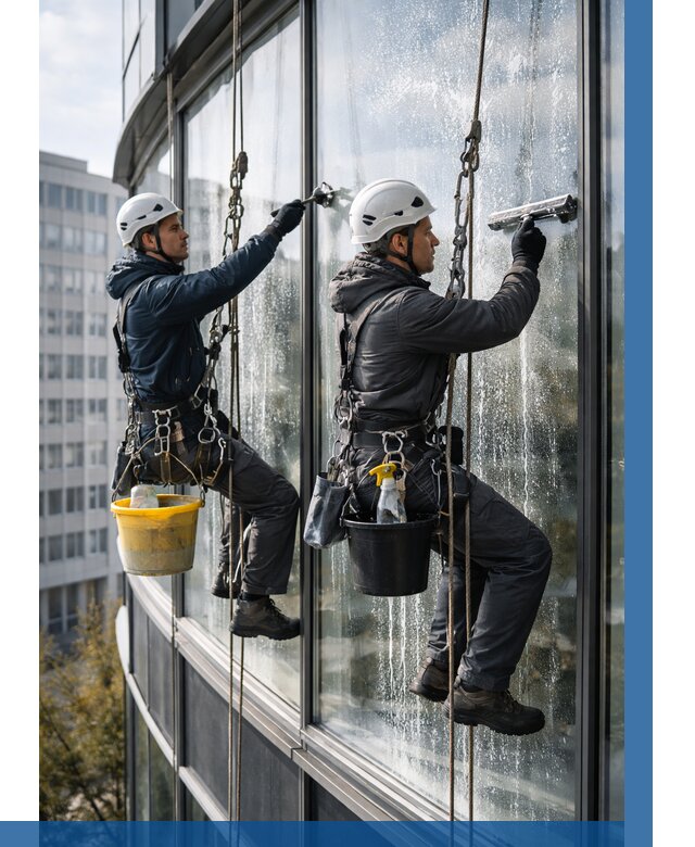 Мойка панорамных окон в Уфе от 360 р. заказать у ВЫСОТНИК-Уфа