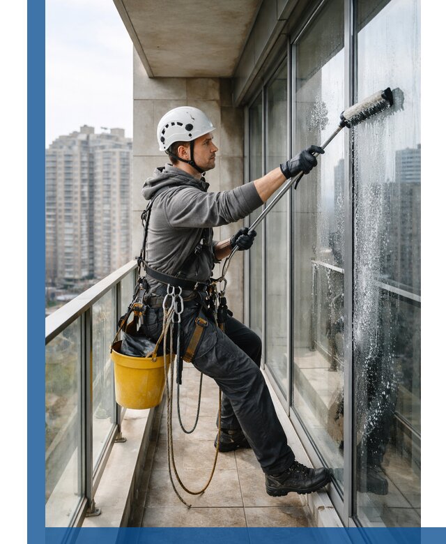 Профессиональная мойка балконного остекления в Уфе