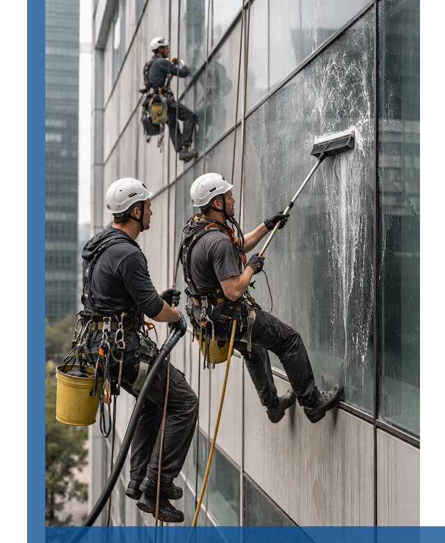 Профессиональная высотная мойка фасадов зданий в Уфе