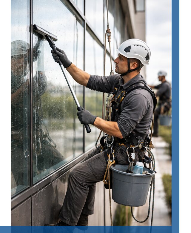 Мойка стеклянных фасадов в Уфе от 206 р. | ВЫСОТНИК-Уфа