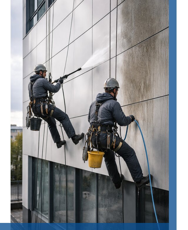 Мойка фасада из композита в Уфе по цене от 308 р. | ВЫСОТНИК-Уфа