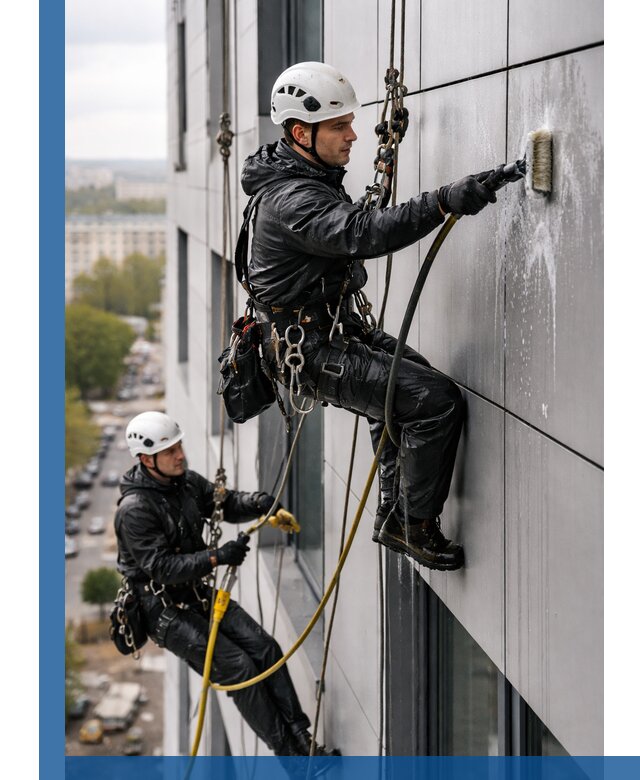 Профессиональная мойка фасада из композита в Уфе