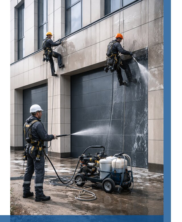 Послестроительная мойка фасада в Уфе от 308 р. | ВЫСОТНИК-Уфа