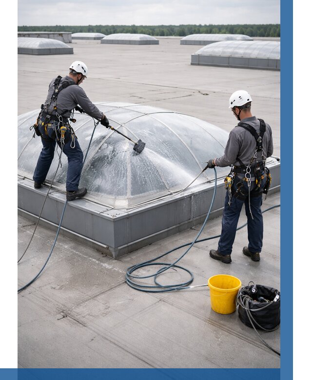 Мойка зенитных фонарей в Уфе, заказать от 4624 р. | ВЫСОТНИК-Уфа