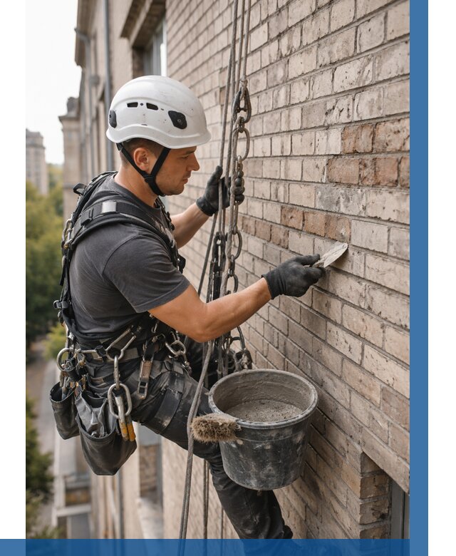 Ремонт кирпичной кладки фасада в Уфе от 1850 р. | ВЫСОТНИК-Уфа