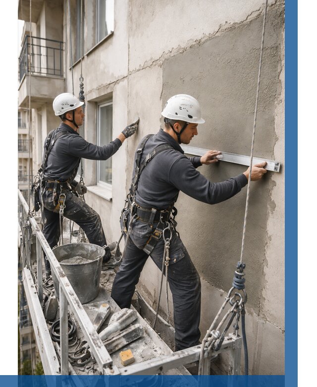 Штукатурка фасада на высоте в Уфе от 925 р. | ВЫСОТНИК-Уфа