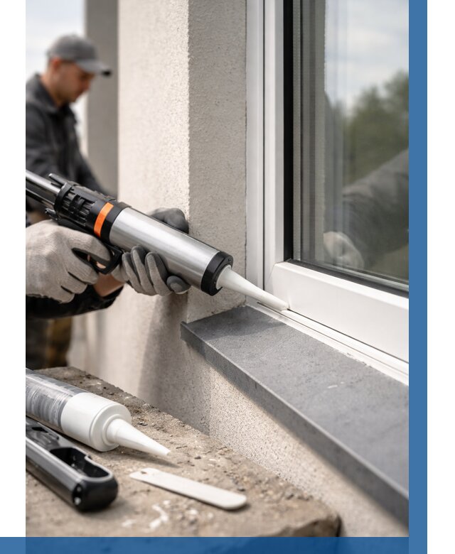 Герметизация монтажных швов окон в Уфе от 668 р. | ВЫСОТНИК-Уфа