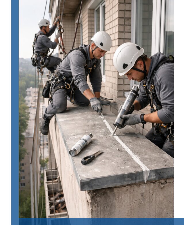 Герметизация балконного козырька в Уфе профессионально