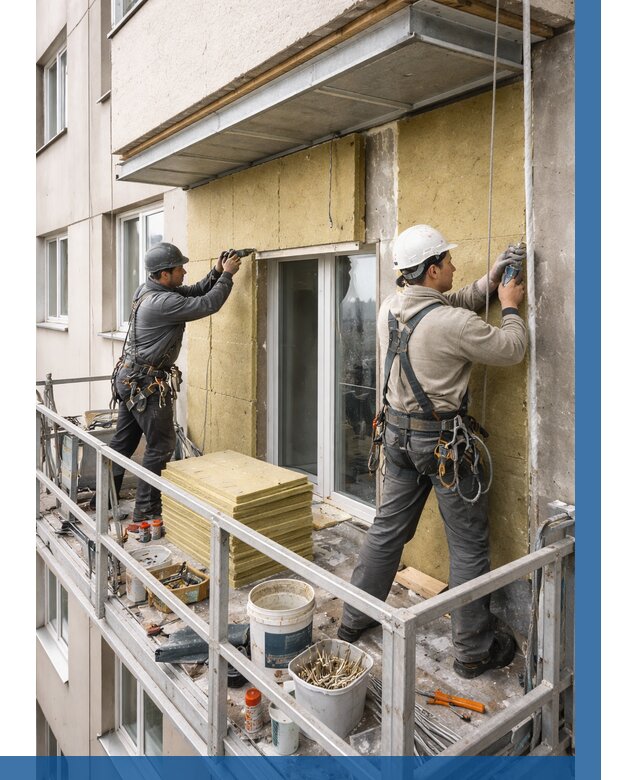 Утепление балкона снаружи в Уфе от 1644 р. под ключ ВЫСОТНИК-Уфа