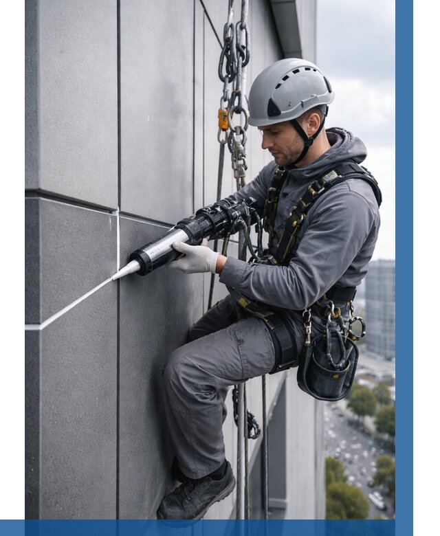 Герметизация стыков фасадных панелей в Уфе от 6679 р.| ВЫСОТНИК-Уфа