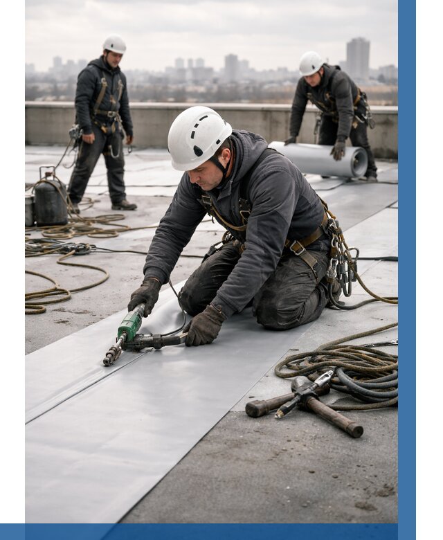 Ремонт мембранной кровли в Уфе от 1850 р./м2 | ВЫСОТНИК-Уфа