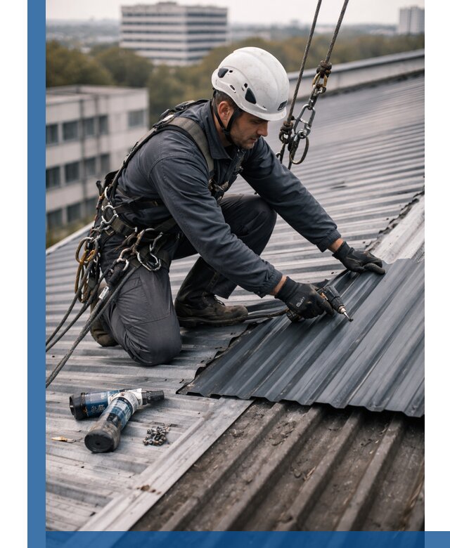 Ремонт профнастила на кровле в Уфе, работы под ключ