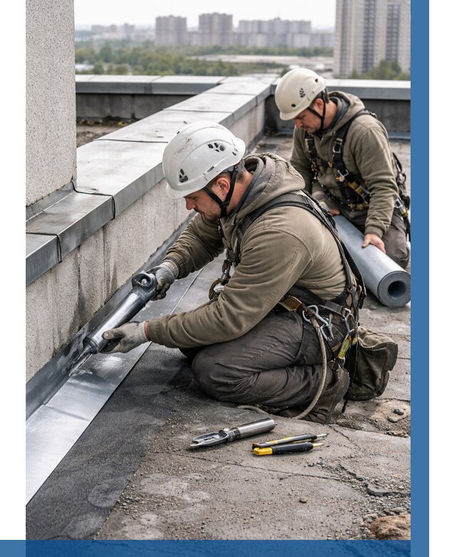 Ремонт кровельных примыканий в Уфе от 1233 р. | ВЫСОТНИК-Уфа