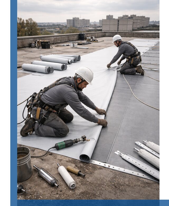 Монтаж мембранной кровли в Уфе для промышленных зданий