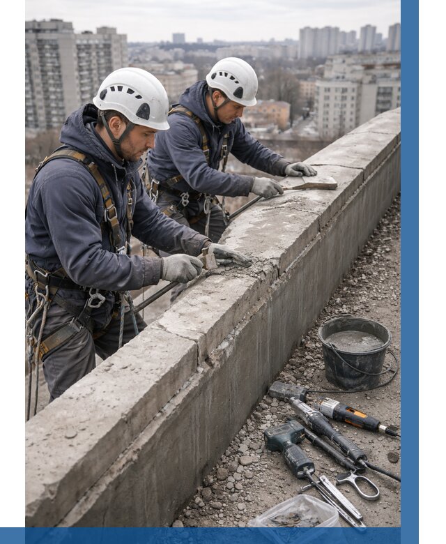 Ремонт парапета на кровле в Уфе от 1541 р. | ВЫСОТНИК-Уфа