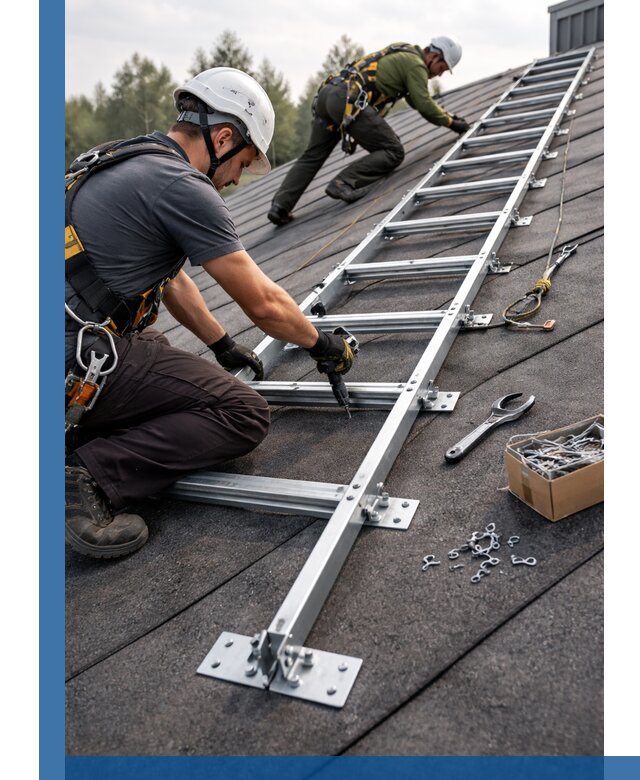 Профессиональный монтаж кровельной лестницы в Уфе под ключ