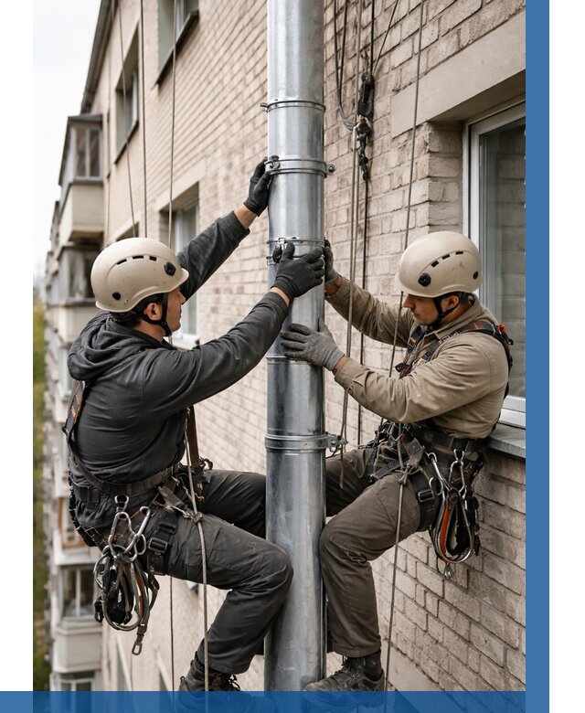 Замена водосточных труб в Уфе от 6679 р. | ВЫСОТНИК-Уфа