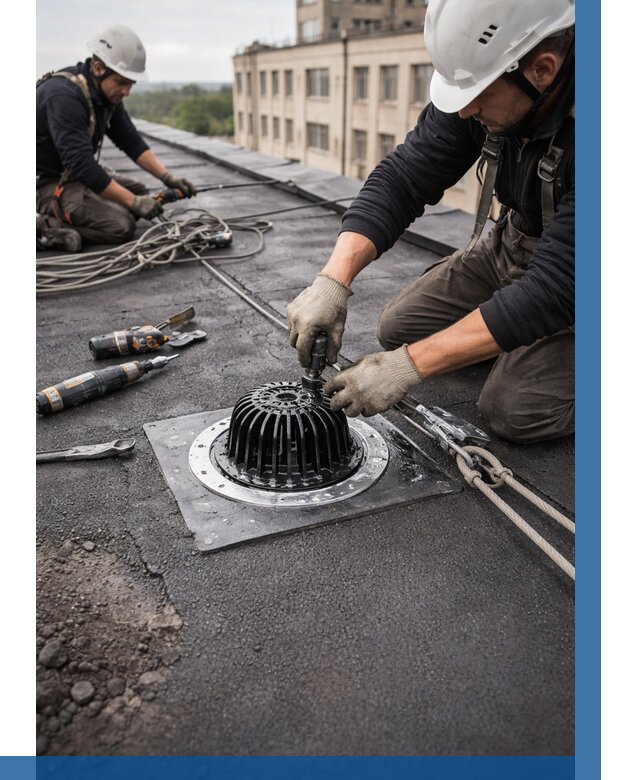 Установка водосточных воронок в Уфе цена от 3596 р. | ВЫСОТНИК-Уфа