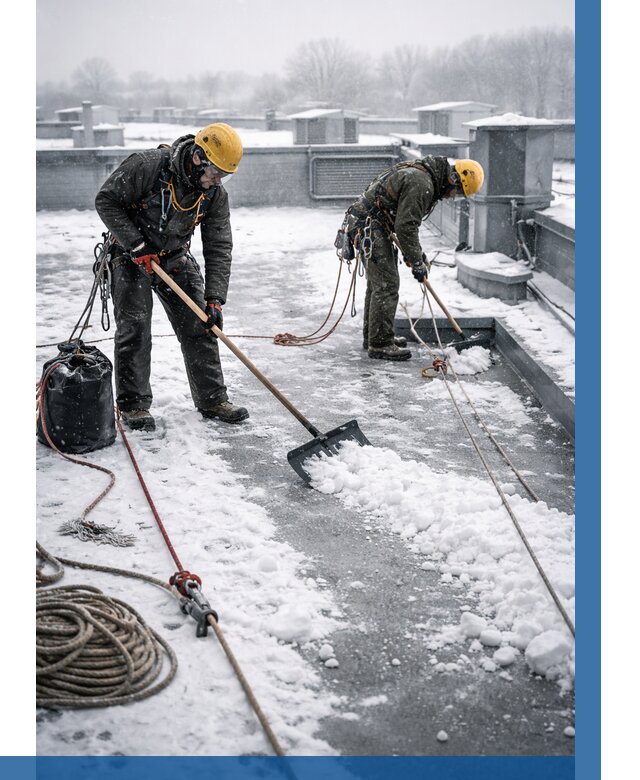 Очистка крыши от снега в Уфе от 7706 р. | ВЫСОТНИК-Уфа