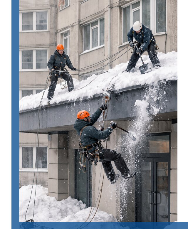 Безопасная очистка навесов от снега в Уфе круглогодично