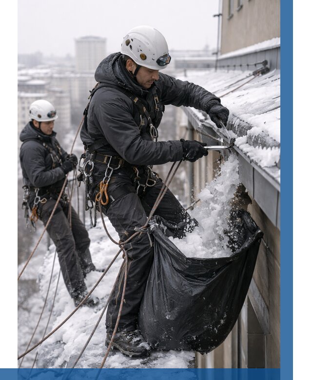 Аварийная очистка крыши в Уфе под ключ от 308 р. | ВЫСОТНИК-Уфа