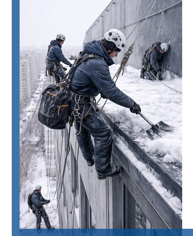 Абонентское обслуживание кровли зимой в Уфе регулярный уход