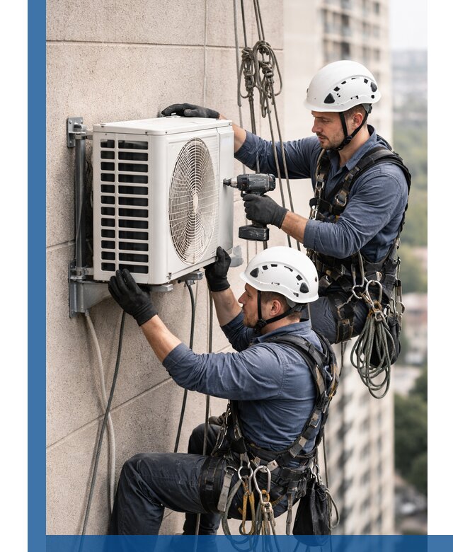 Монтаж внешнего блока кондиционера в Уфе установка и крепление