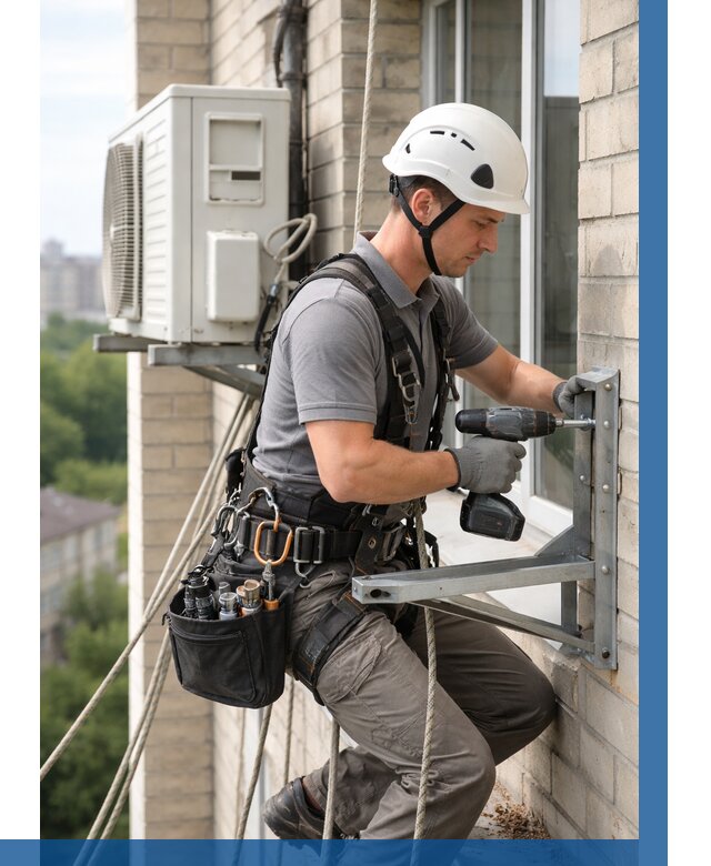 Установка кронштейнов кондиционера в Уфе от 3596 р. | ВЫСОТНИК-Уфа