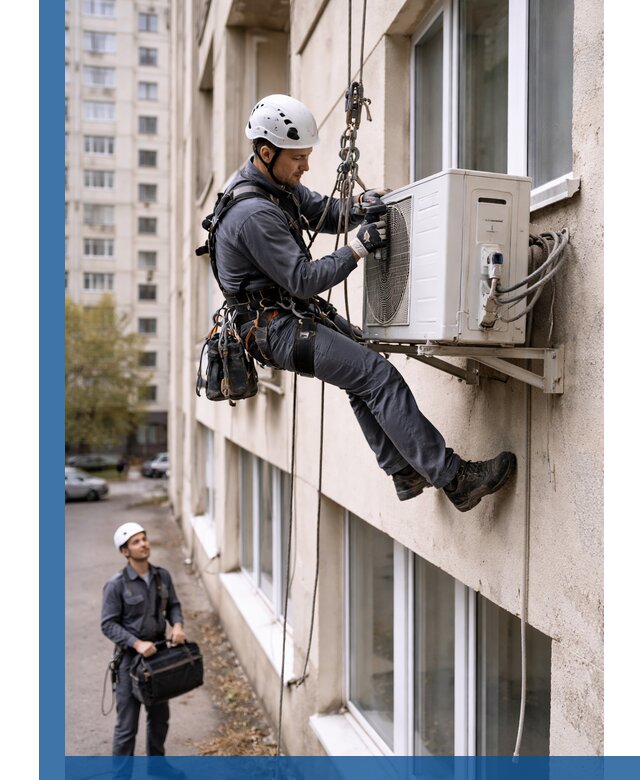 Демонтаж внешнего блока кондиционера в Уфе профессионально