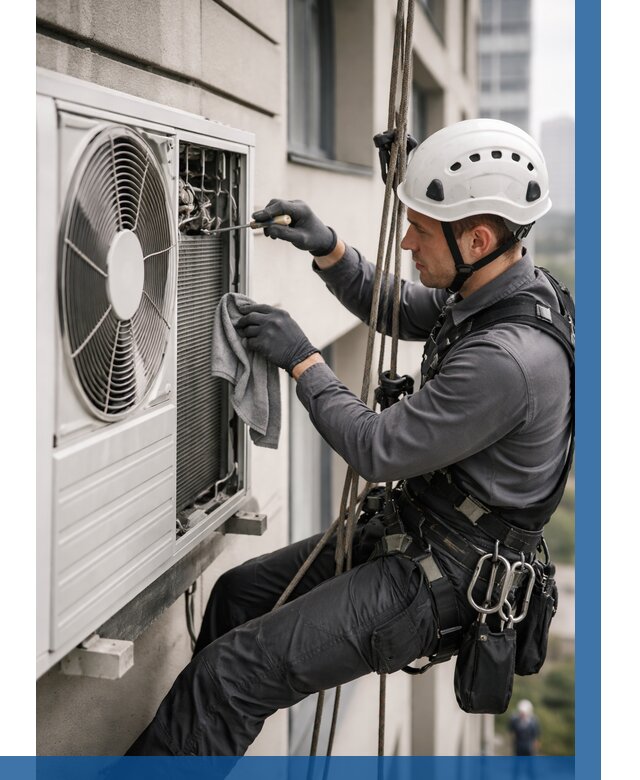 Обслуживание внешнего блока кондиционера в Уфе от 2774 р.ВЫСОТНИК-Уфа