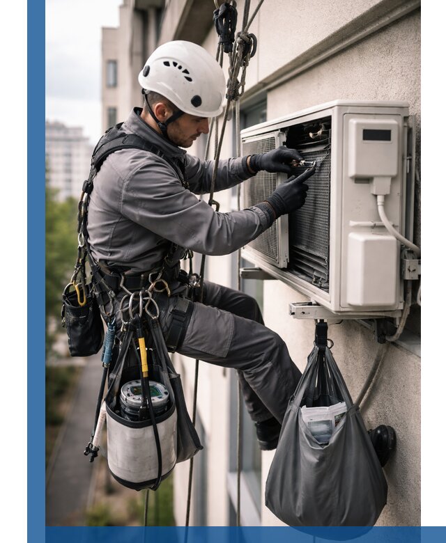 Обслуживание внешнего блока кондиционера в Уфе профессионально