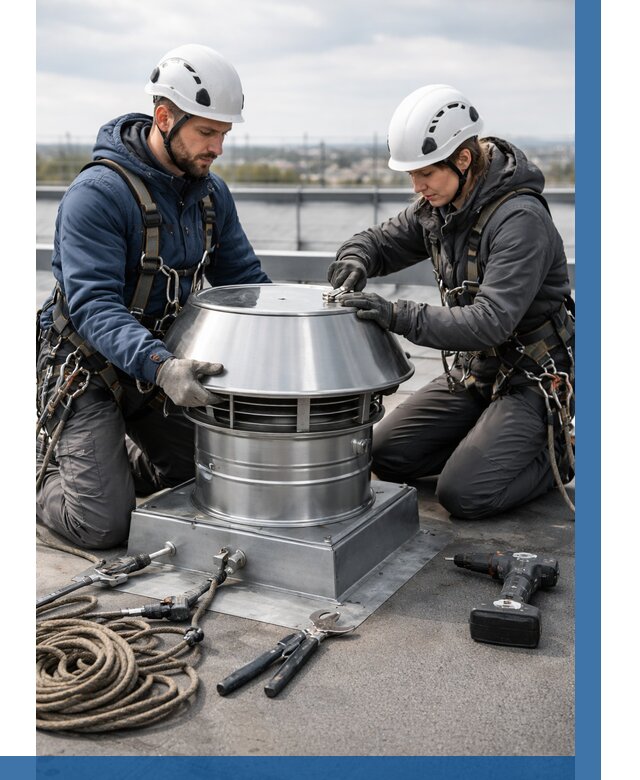 Установка дефлекторов на кровле в Уфе от 4624 р. | ВЫСОТНИК-Уфа