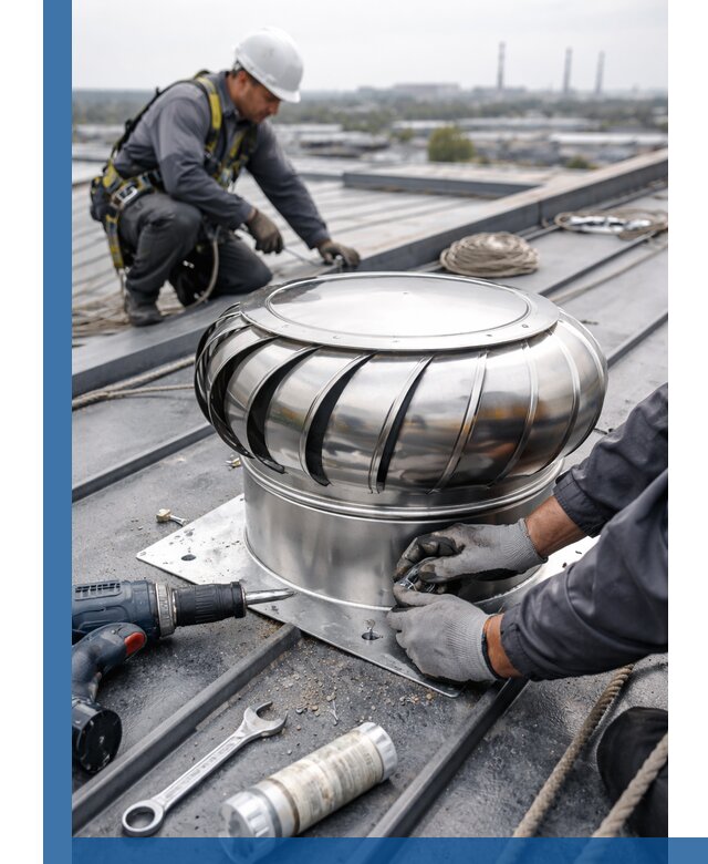 Установка дефлекторов на кровле в Уфе профессионально