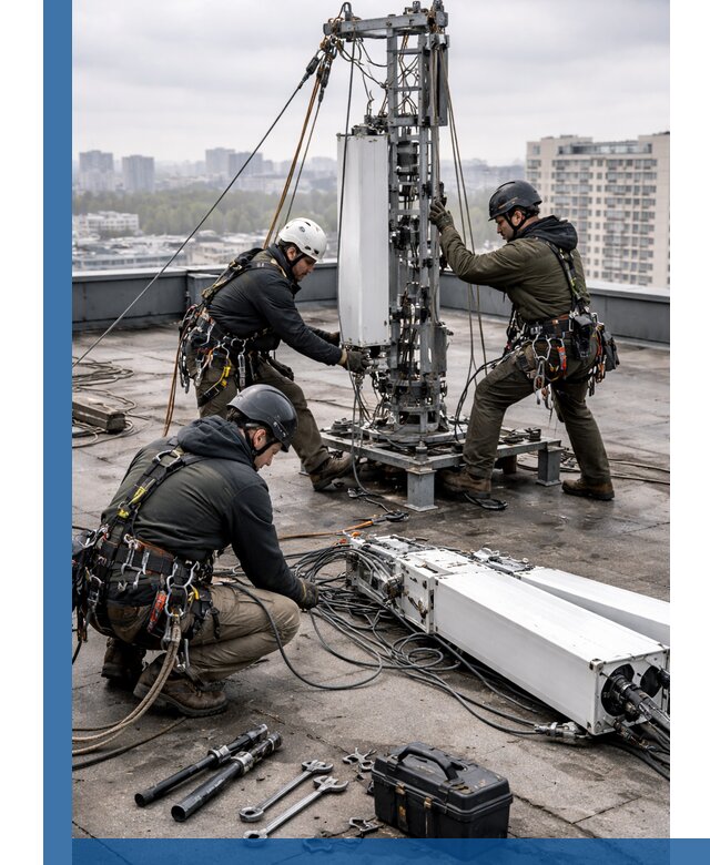 Демонтаж антенн на крыше зданий в Уфе с гарантией