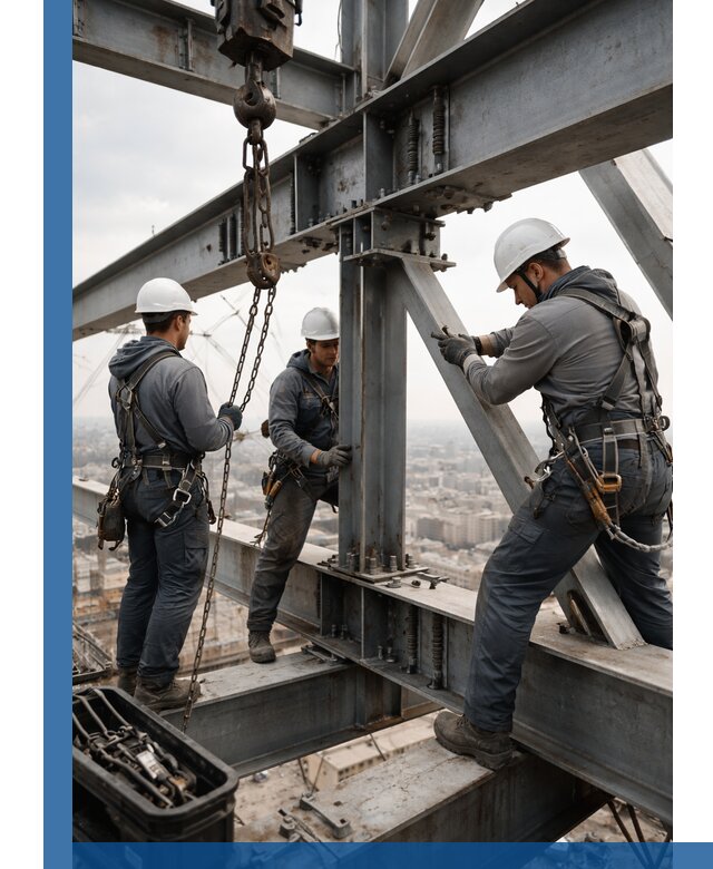 Профессиональный монтаж металлоконструкций на высоте в Уфе