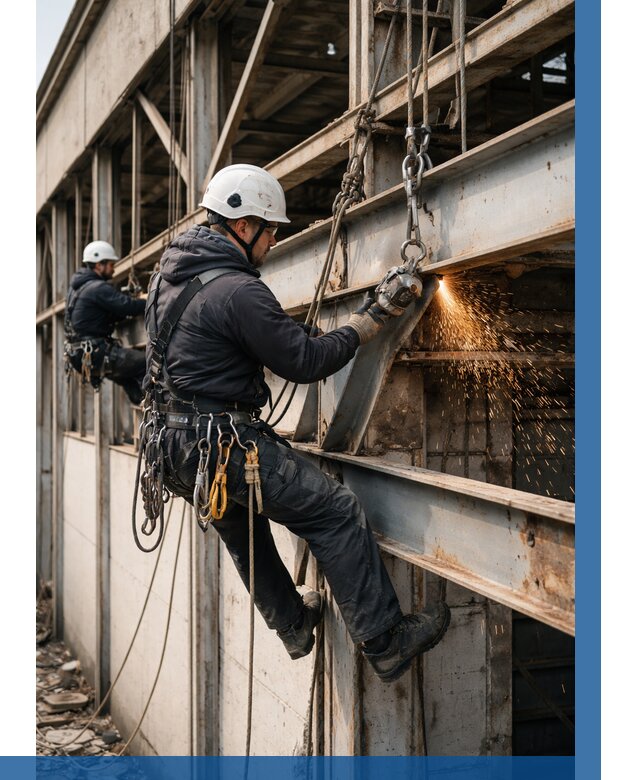 Демонтаж металлоконструкций на высоте в Уфе от 6679р. |ВЫСОТНИК-Уфа