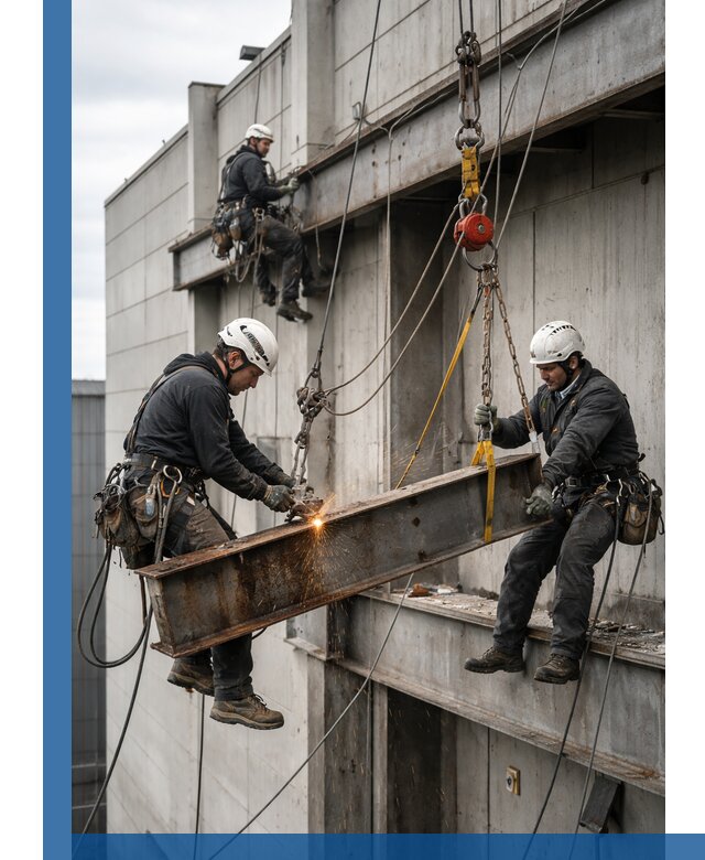 Демонтаж металлоконструкций на высоте в Уфе под ключ