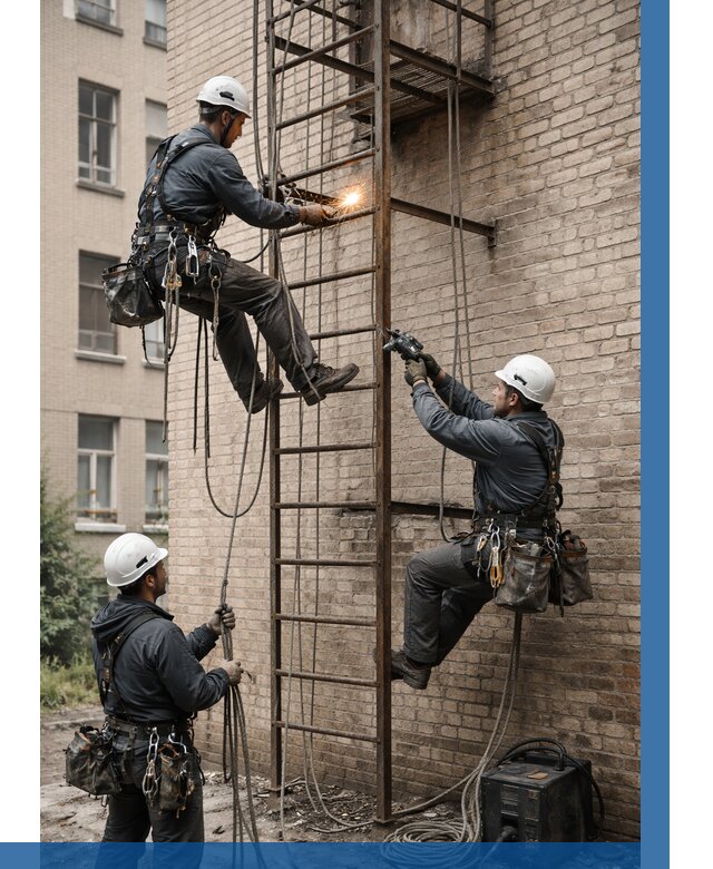 Ремонт пожарной лестницы в Уфе от 7706 р. | ВЫСОТНИК-Уфа