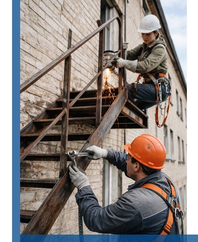 Ремонт и восстановление пожарных лестниц с выездом в Уфе
