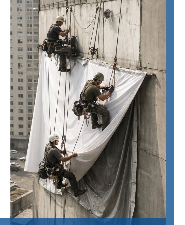 Замена баннерного полотна в Уфе от 6679 р. | ВЫСОТНИК-Уфа—заказать