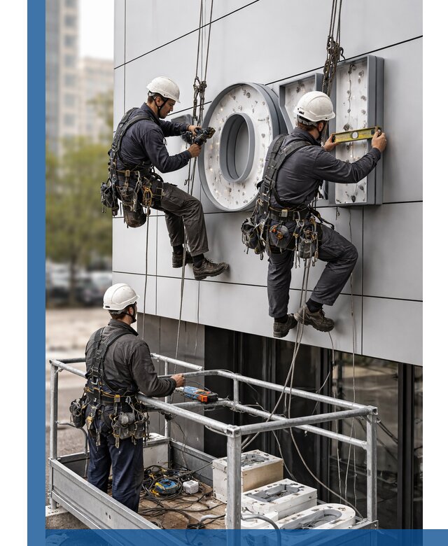 Профессиональный монтаж световых букв в Уфе под ключ