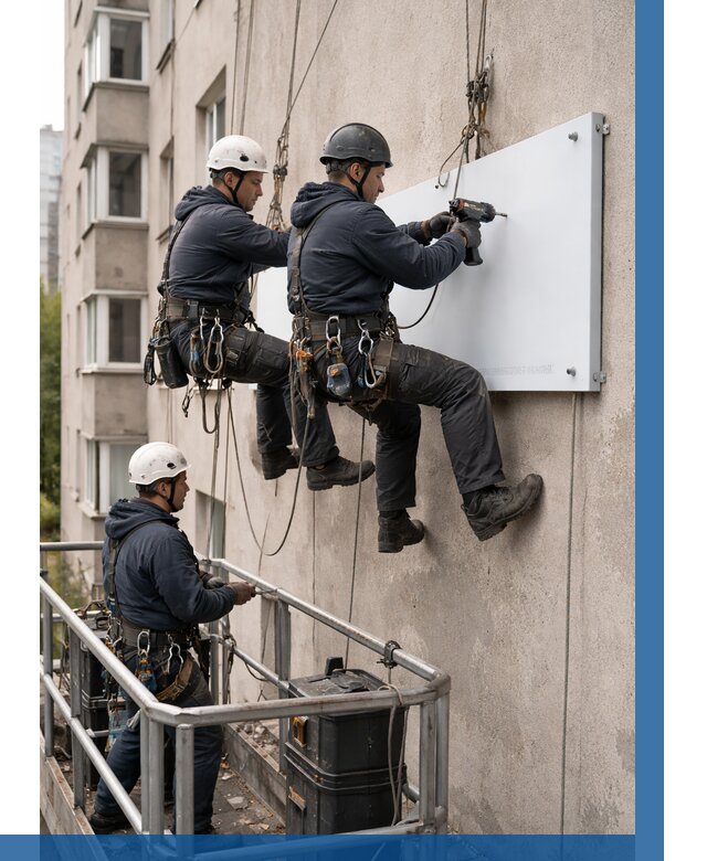 Монтаж табличек и указателей в Уфе от 3596 р. | ВЫСОТНИК-Уфа