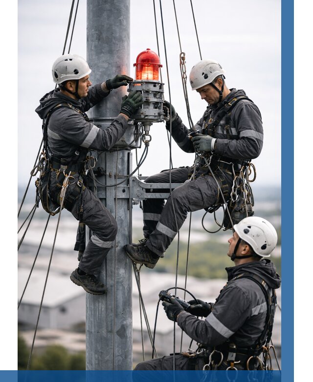 Монтаж заградительных огней в Уфе от 8734 р. | ВЫСОТНИК-Уфа