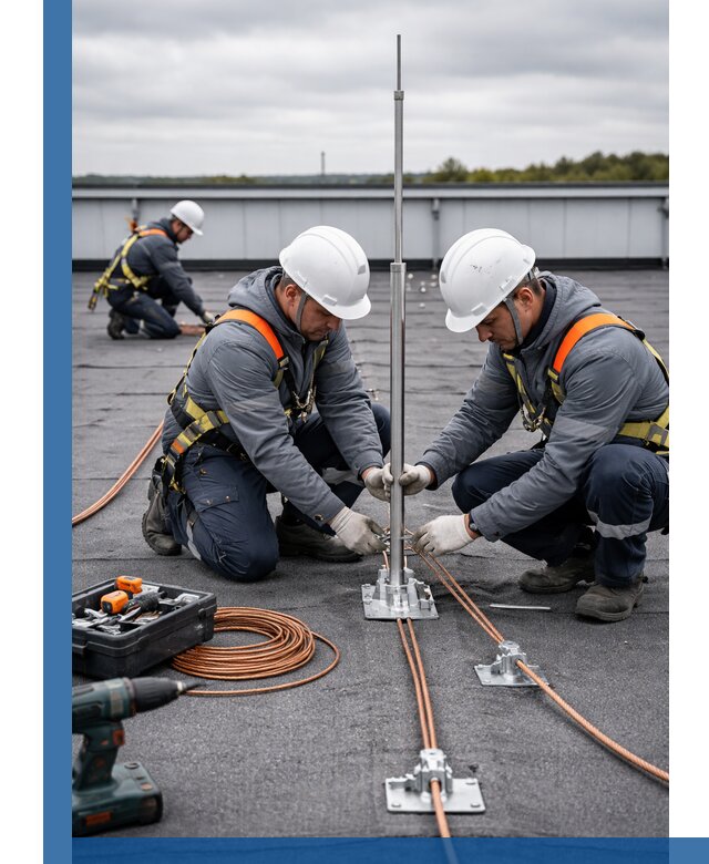 Монтаж молниезащиты на кровле в Уфе под ключ с гарантией