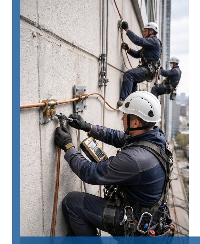 Монтаж системы заземления здания и молниезащиты в Уфе