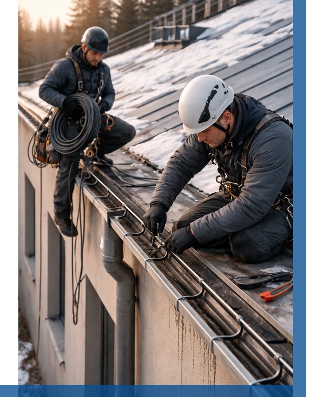 Монтаж греющего кабеля на кровле в Уфе от 462 р. | ВЫСОТНИК-Уфа