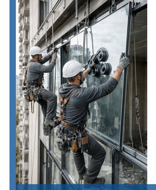 Витражное остекление фасадов и лоджий в Уфе под ключ