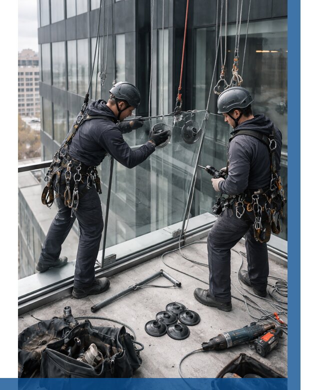 Монтаж стеклянных ограждений в Уфе от 2569 р. | ВЫСОТНИК-Уфа