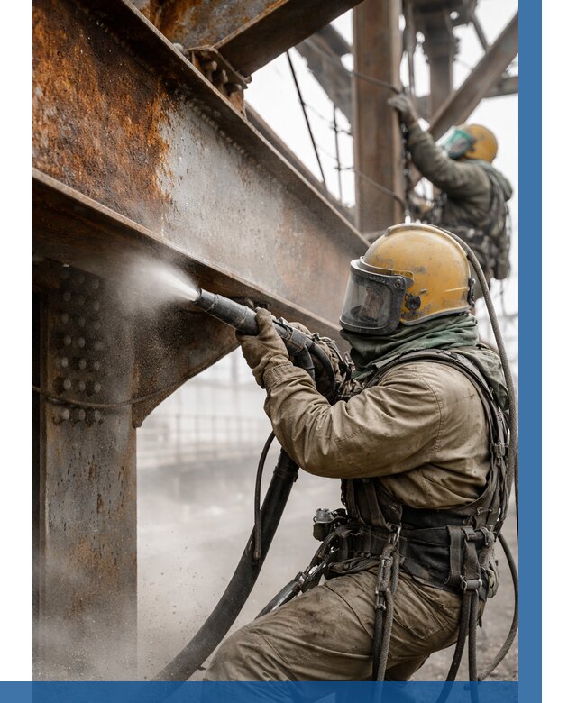 Пескоструйная очистка металлоконструкций в Уфе по 617 р.  ВЫСОТНИК-Уфа