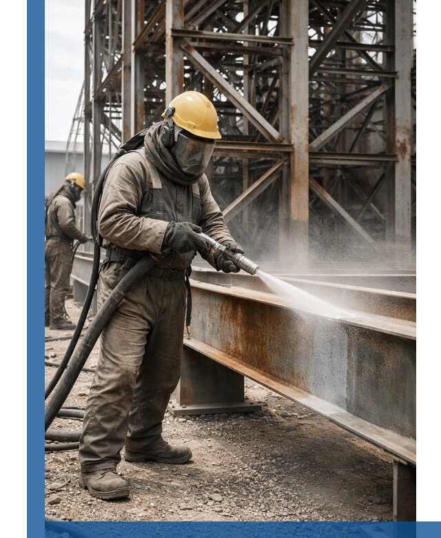 Пескоструйная очистка металлоконструкций в Уфе промышленная